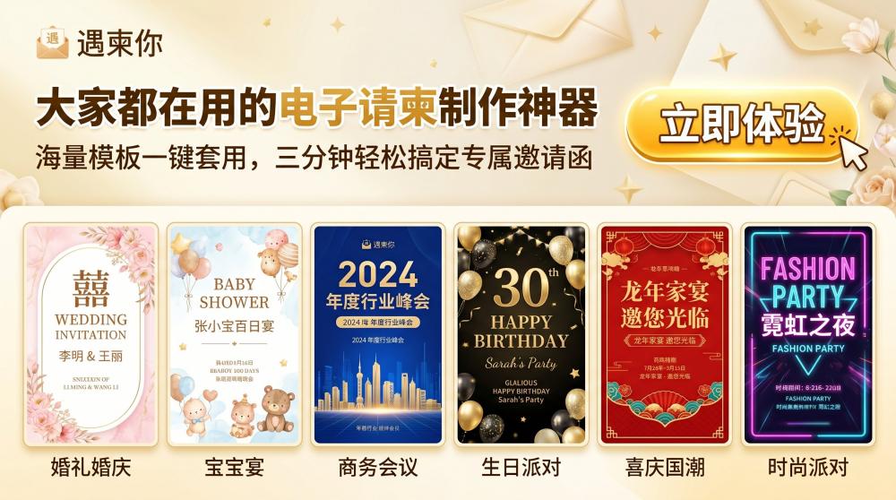 年会氛围感拉满！电子请帖定制全攻略，轻松打造高级盛典质感
